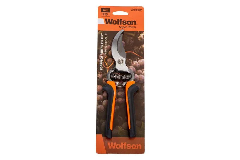 Foarfeca profesionala de vie Wolfson 8.5 inch, manere plastic