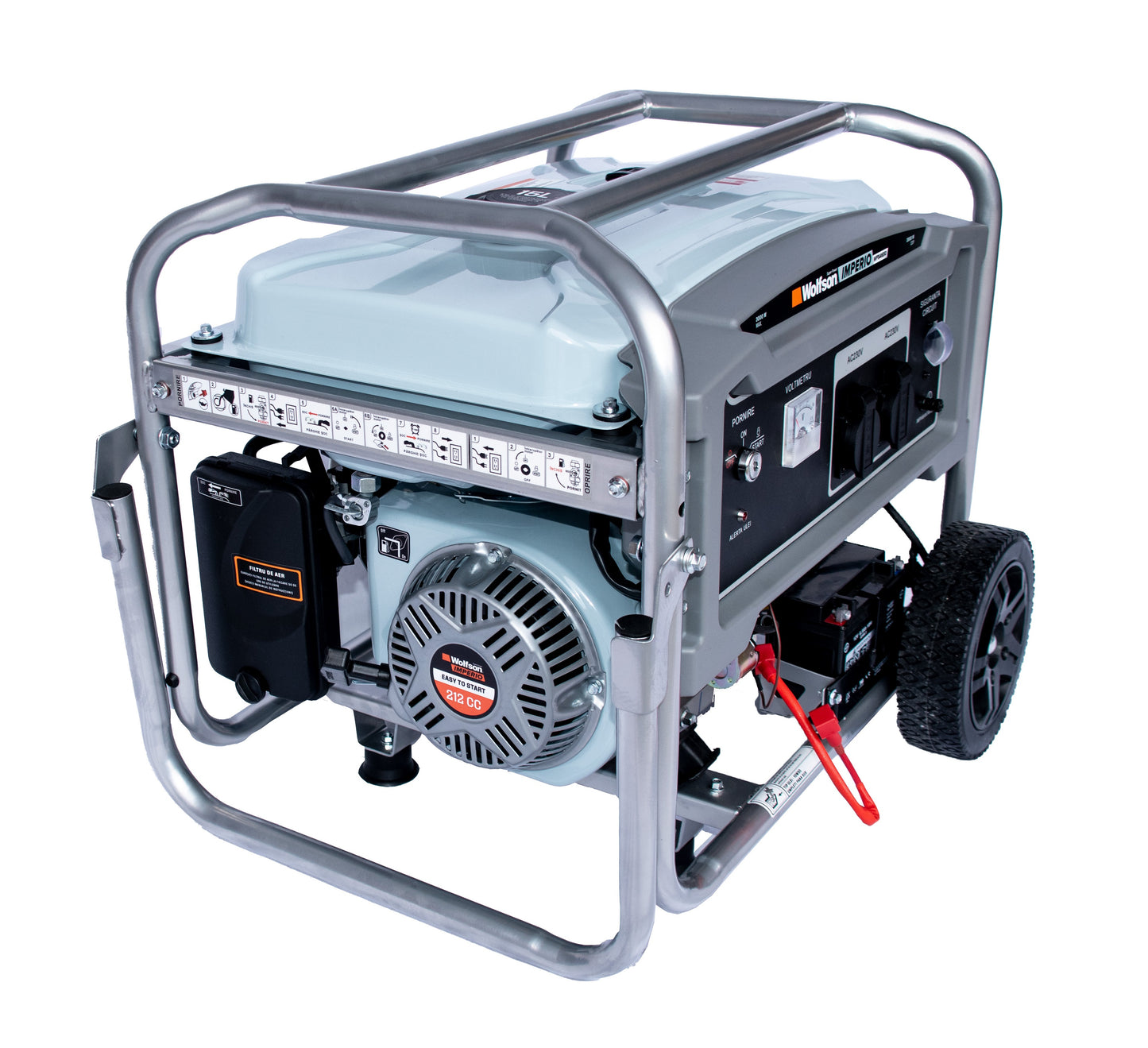 Generator de curent pe benzina PROFESIONAL Wolfson Imperio 3000, 3000W, monofazat, 7CP, 212cc