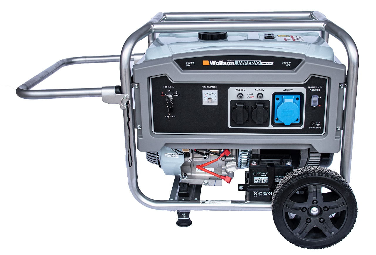 Generator de curent pe benzina PROFESIONAL Wolfson Imperio 6600, 6600W, monofazat, 15CP, 420cc