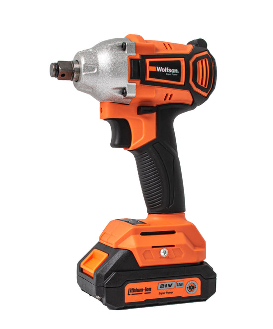 Masina de insurubat cu impact Wolfson 21V, 400Nm, 2 acumulatori 2Ah, Brushless