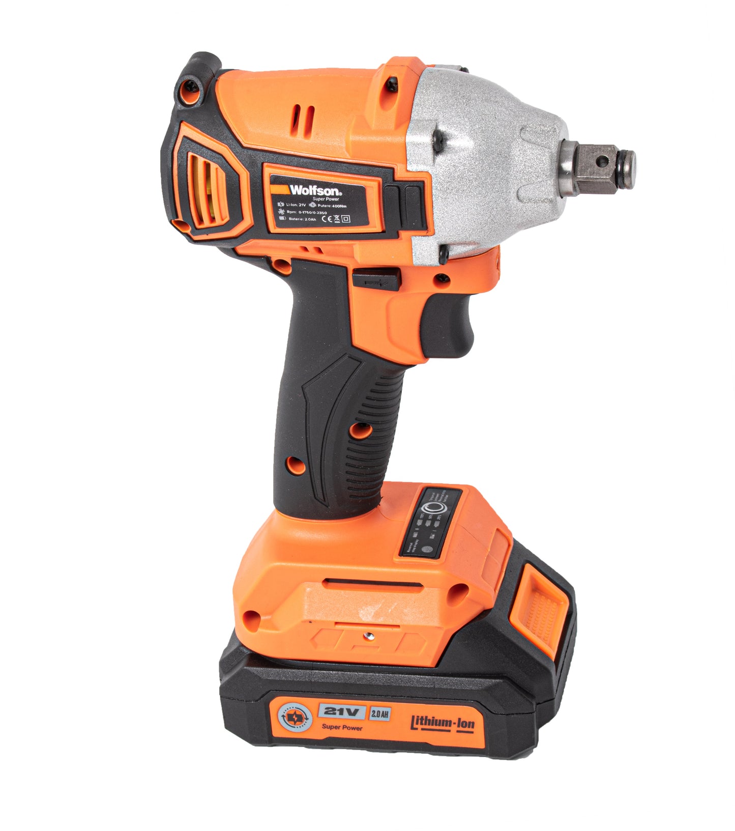 Masina de insurubat cu impact Wolfson 21V, 400Nm, 2 acumulatori 2Ah, Brushless