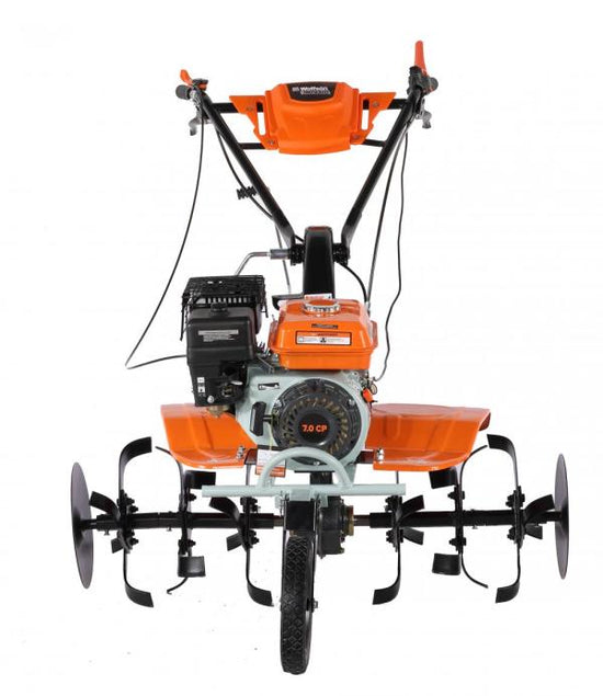 Motocultor pe benzina Wolfson Imperio 8 CP, 212cc, cu plug, rarita si roti transport 4.00x8