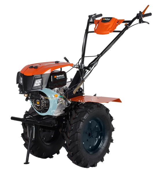Motocultor benzina Wolfson Imperio 15CP, latime lucru 70–140cm, 40 cutite, roti transport 6.50x12, priza putere, far