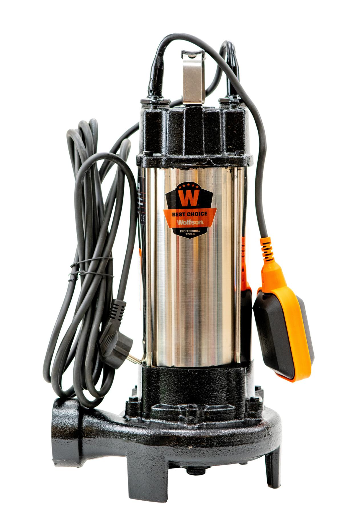 Pompa submersibila PROFESIONALA pentru apa murdara cu tocator WOLFSON WQW-1500D-F PRO, 1500W, 25000 l/h