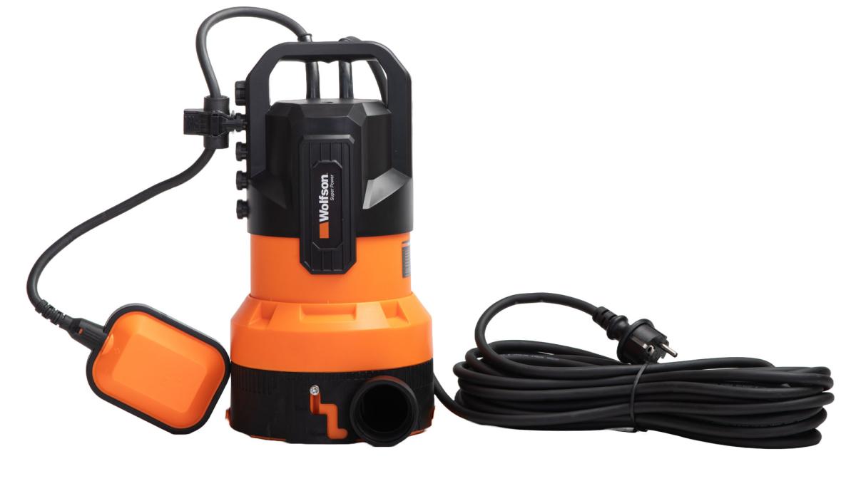 Pompa submersibila PROFESIONALA pentru apa murdara WOLFSON 3 in 1 din plastic, 850W, 20000 l/h, 1" – 1-1/2"