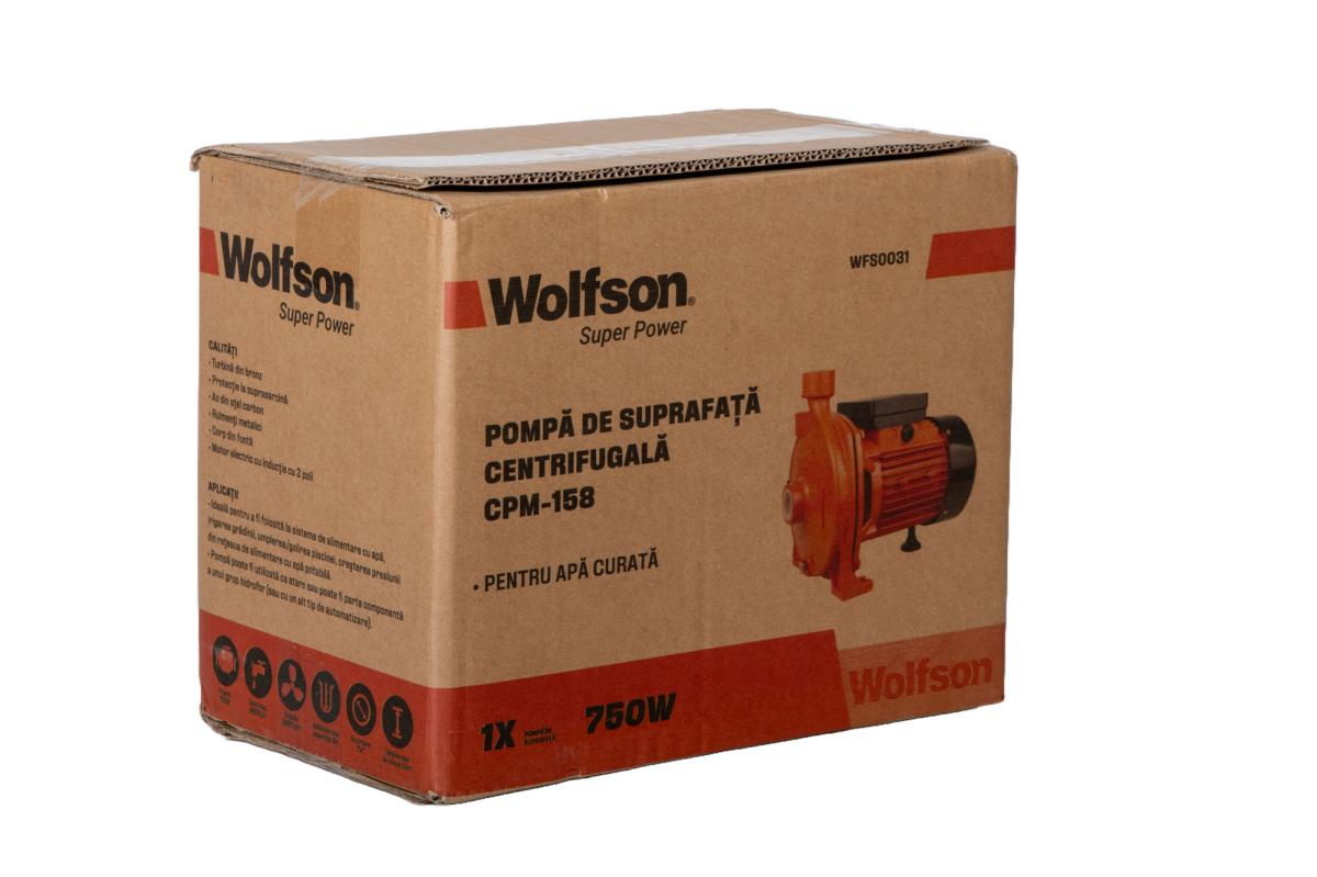 Pompa de suprafata PROFESIONALA centrifugala pentru apa curata WOLFSON CPM-158, 750W, 5500 l/h