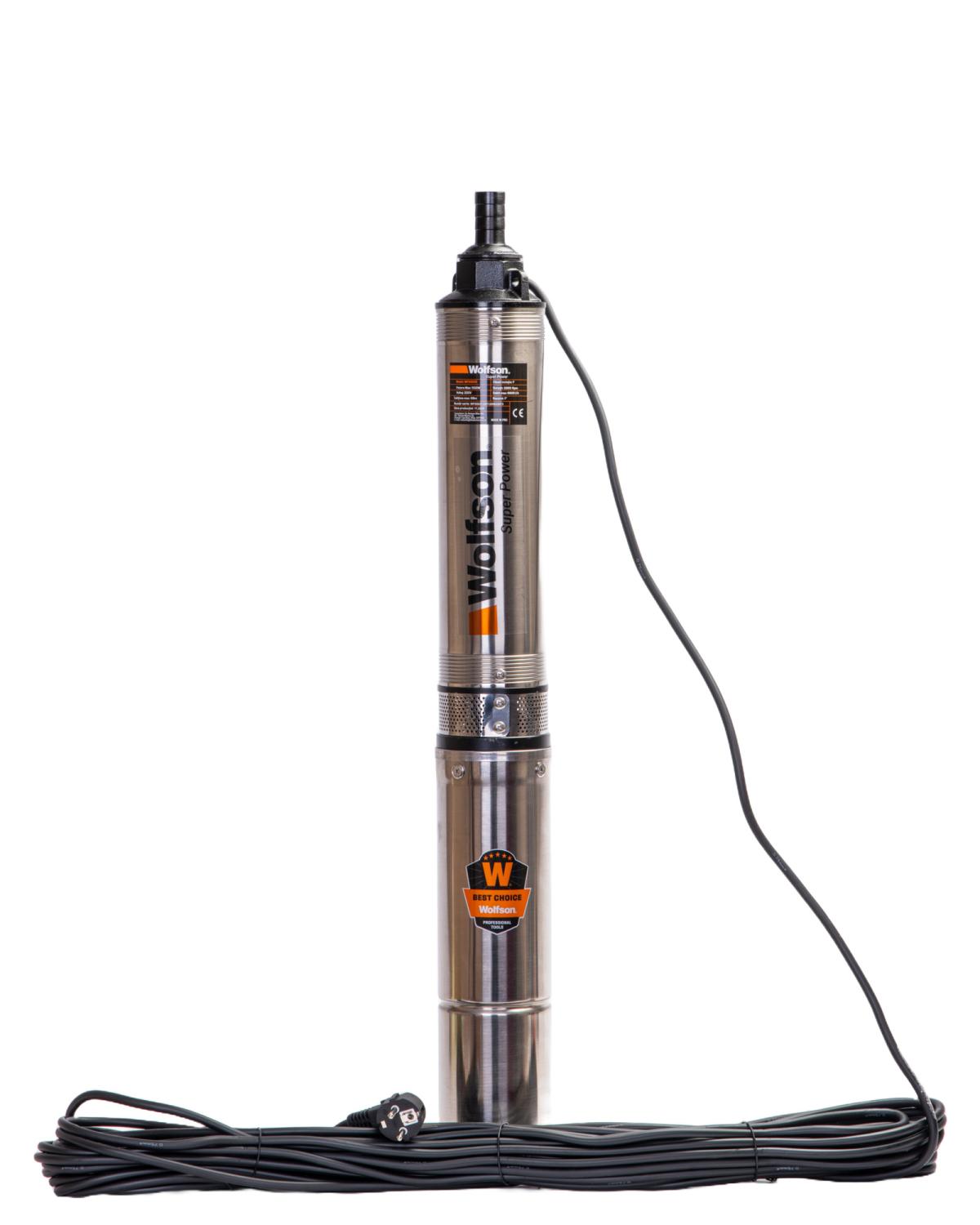 Pompa submersibila PROFESIONALA pentru apa curata WOLFSON PM-1500-8, 1100W, 8 turbine, 6600 l/h, cablu 25 m