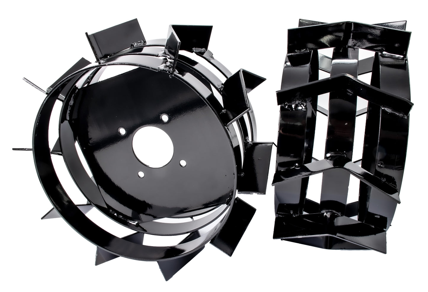 Roti metalice motocultor WOLFSON 4.00x8 pentru tractiune si stabilitate, set accesorii agricole