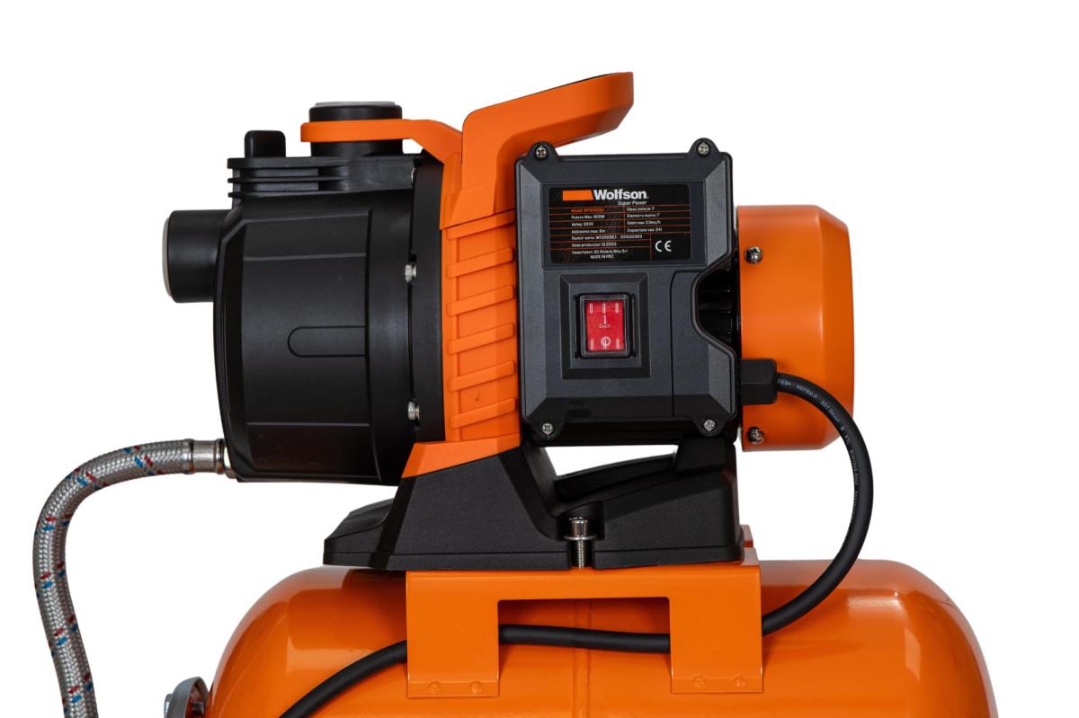 Hidrofor PROFESIONAL cu cap din plastic WOLFSON 800-3C, 800W, vas 24 L, 3200 l/h