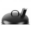 Gratar multifunctional cu afumatoare pe 3 nivele, 44 cm, capac cu ventilatie, otel cromat si emailat, negru, 79 cm, 6.8 kg