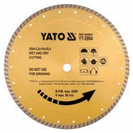 Disc diamantat ceramica Yato YT-5984, 350 x 25.4 mm