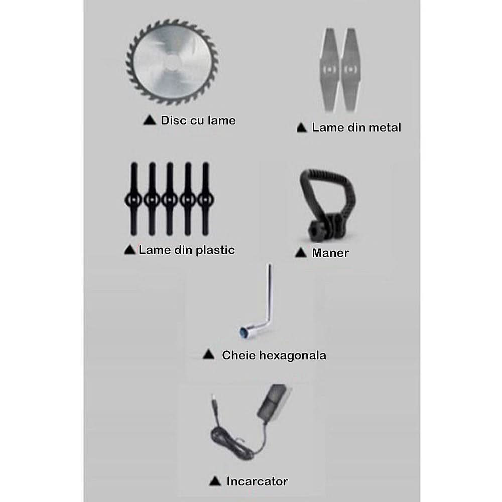 Motocoasa Electrica IETO cu 2 Acumulatori 24V, Autonomie 2-3 Ore, 18000 RPM, 3 Moduri de Taiere