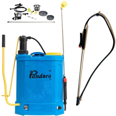 Set Pompa De Stropit Cu Acumulator Si Manuala (2 In 1) Pandora, 16L + Set Lance Telescopica Stropit Pomi 3M, Vermorel - ZEP.RO - Ți-e la îndemână!