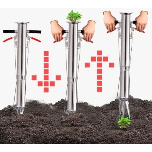 Plantator Rasaduri Profesional Cu 2 Manere Ergonomice, Inox - ZEP.RO - Ți-e la îndemână!