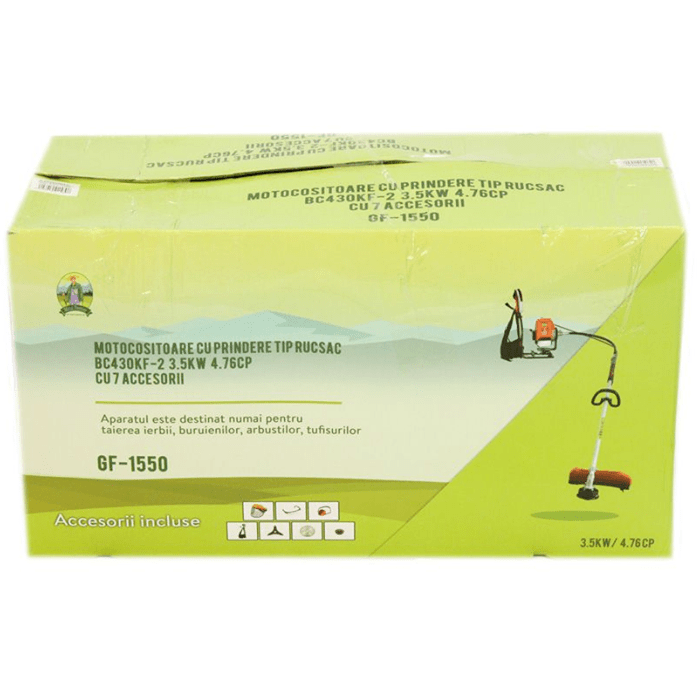 Motocoasa Micul Fermier tip rucsac 4.76CP + 7 Accesorii, Micul Fermier (GF-1550) - Ro-Unelte
