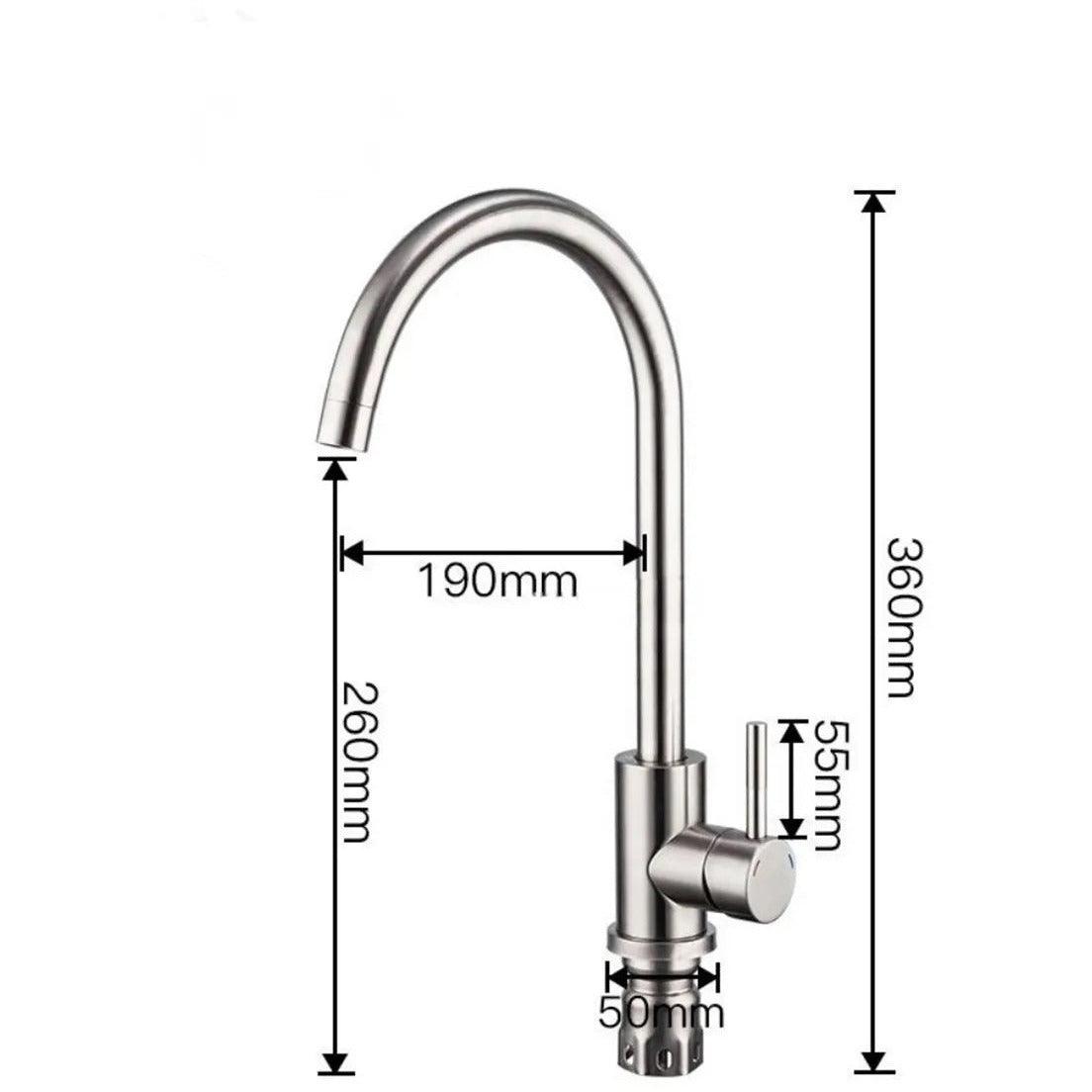 Baterie bucatarie MIXXUS SUS-011 din otel inoxidabil, Monocomanda, Racorduri incluse - ZEP.RO - Ți-e la îndemână!