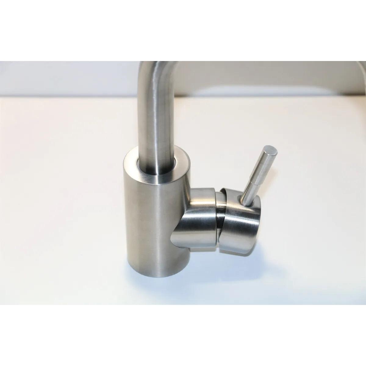 Baterie lavoar MIXXUS SUS-001-G din otel inoxidabil, Monocomanda, Racorduri incluse - ZEP.RO - Ți-e la îndemână!