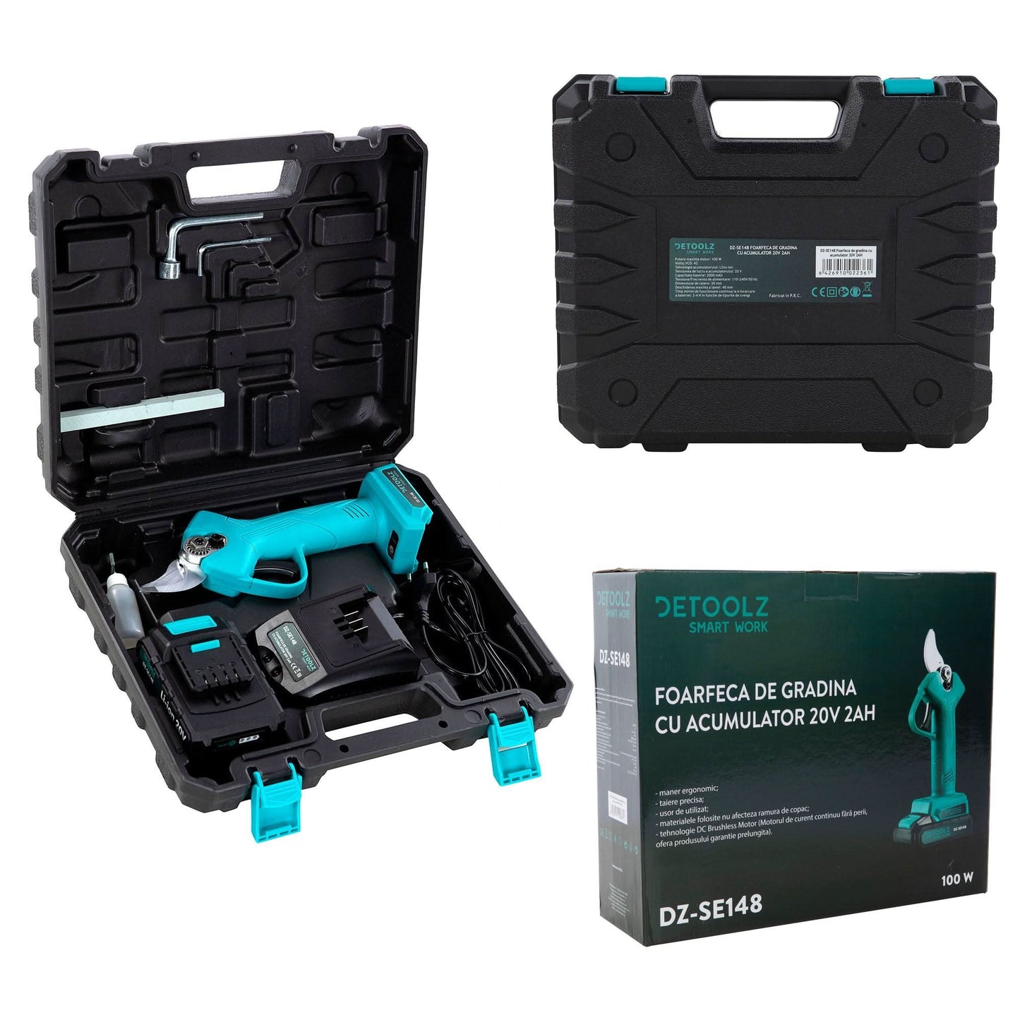 Foarfeca De Gradina Cu Acumulator Detoolz, 20V, 2Ah - ZEP.RO - Ți-e la îndemână!