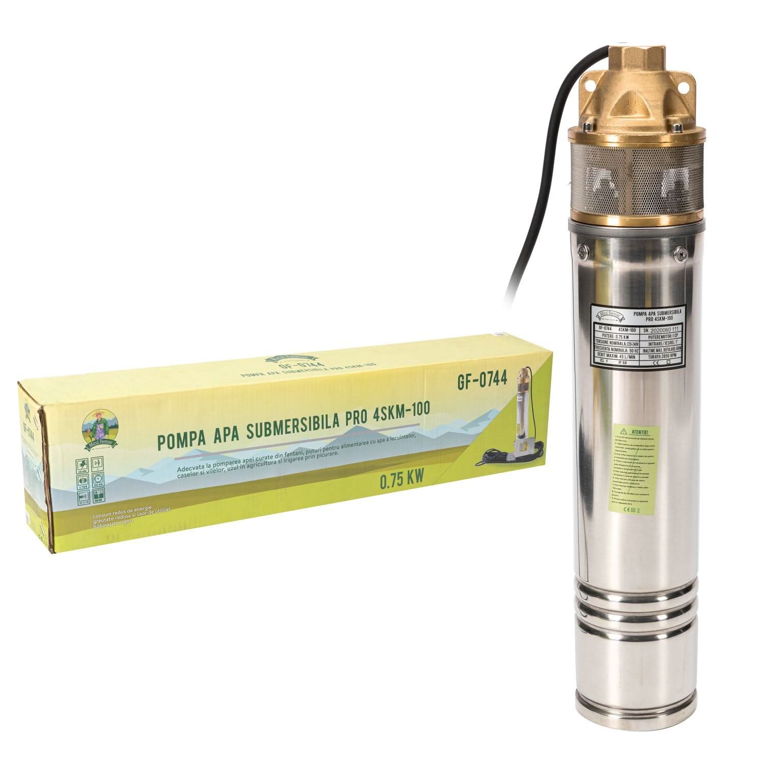 Pompa Submersibila Micul Fermier Vortex Pro 4Skm-100 1.3Kw 55M + Furtun 1Tol 50M.. - ZEP.RO - Ți-e la îndemână!