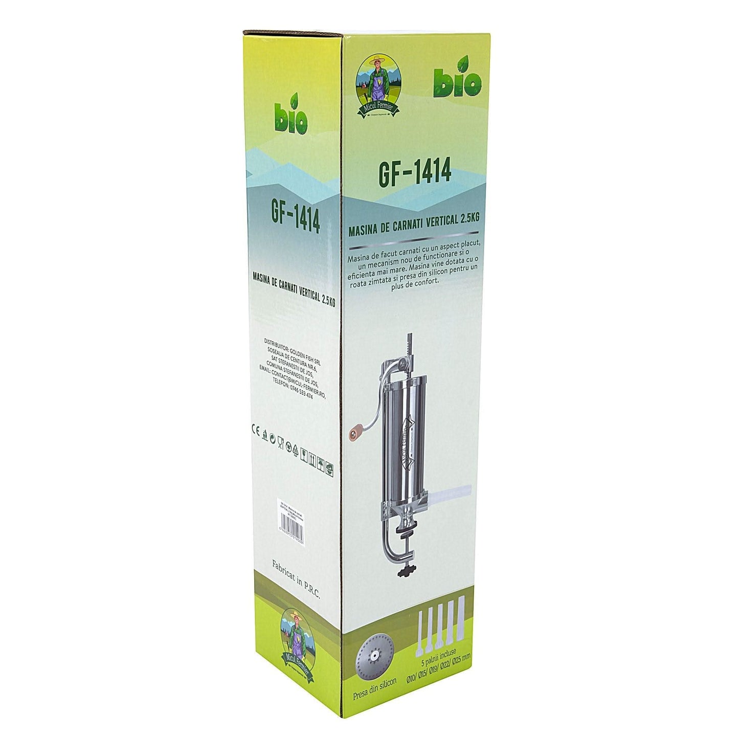 Masina De Umplut Carnati Micul Fermier, 2.5Kg, Verticala, 5 Palnii Incluse - ZEP.RO - Ți-e la îndemână!