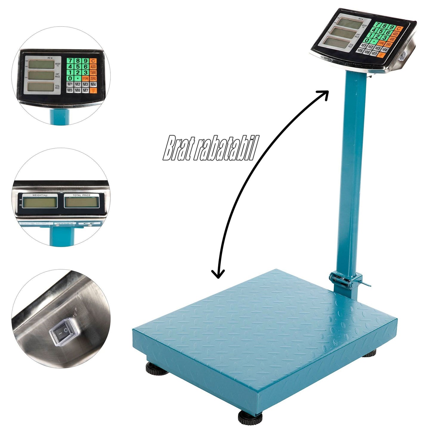 Cantar 300kg cu brat rabatabil, platforma 40x50cm - ZEP.RO