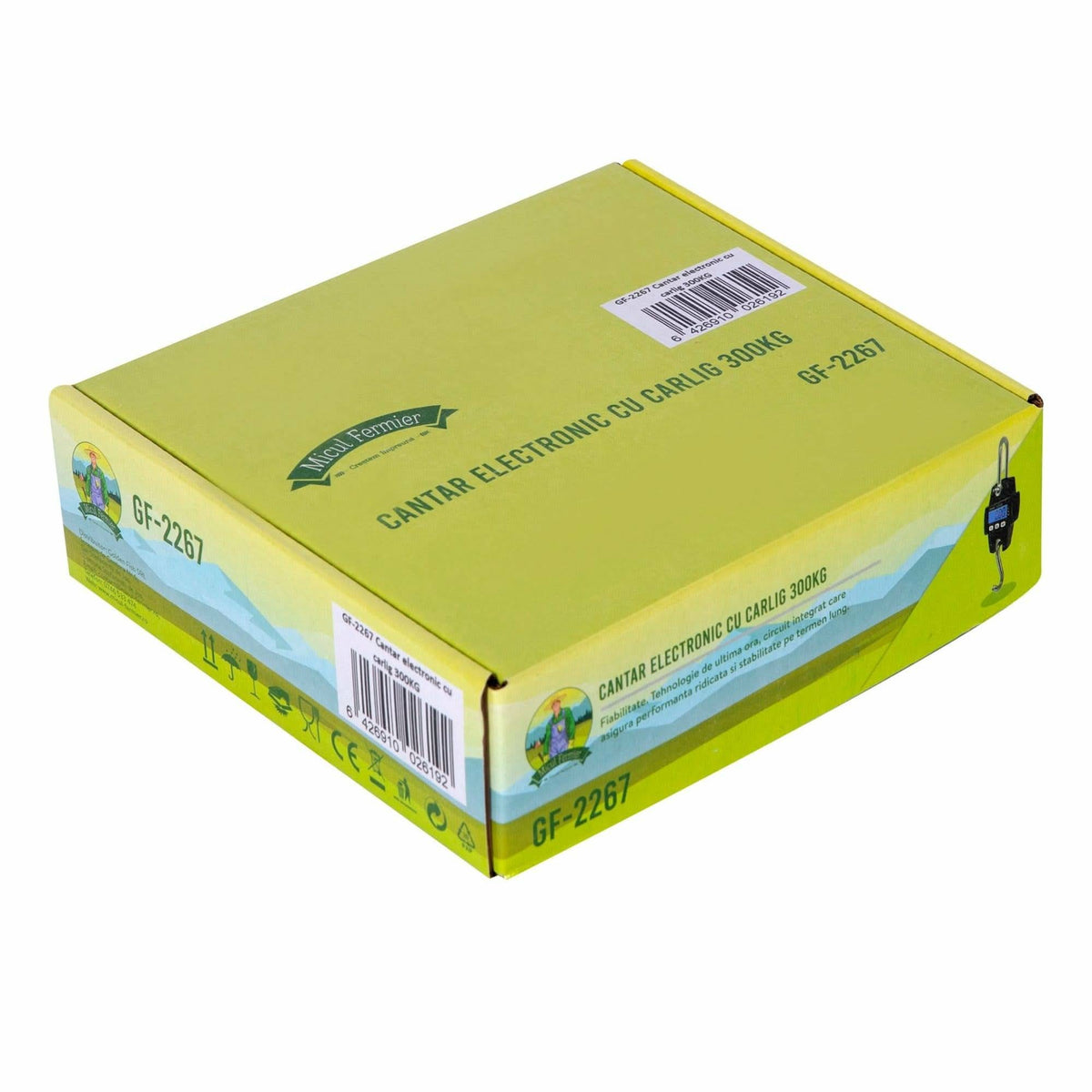 Cantar electronic de mana MICUL FERMIER, GF-2267, 300 KG, display LCD, aluminiu - ZEP.RO