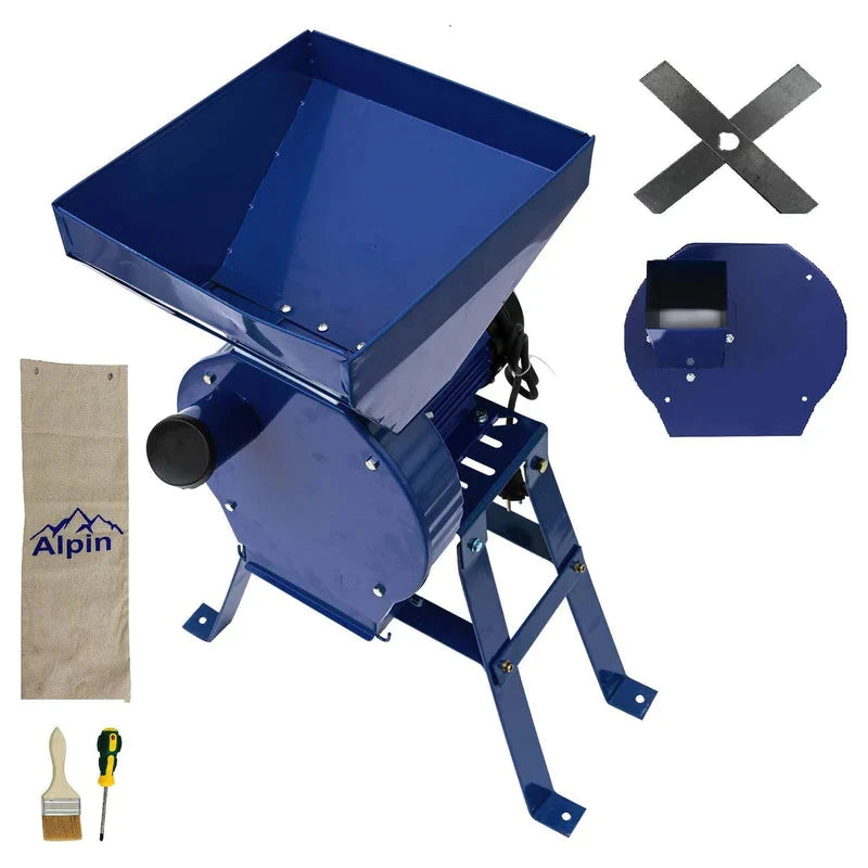 Set Moara cereale, stiuleti si lucerna (3 in 1), Alpin Profi, 3.8KW, 350Kg/Ora, + suport metal - ZEP.RO - Ți-e la îndemână!