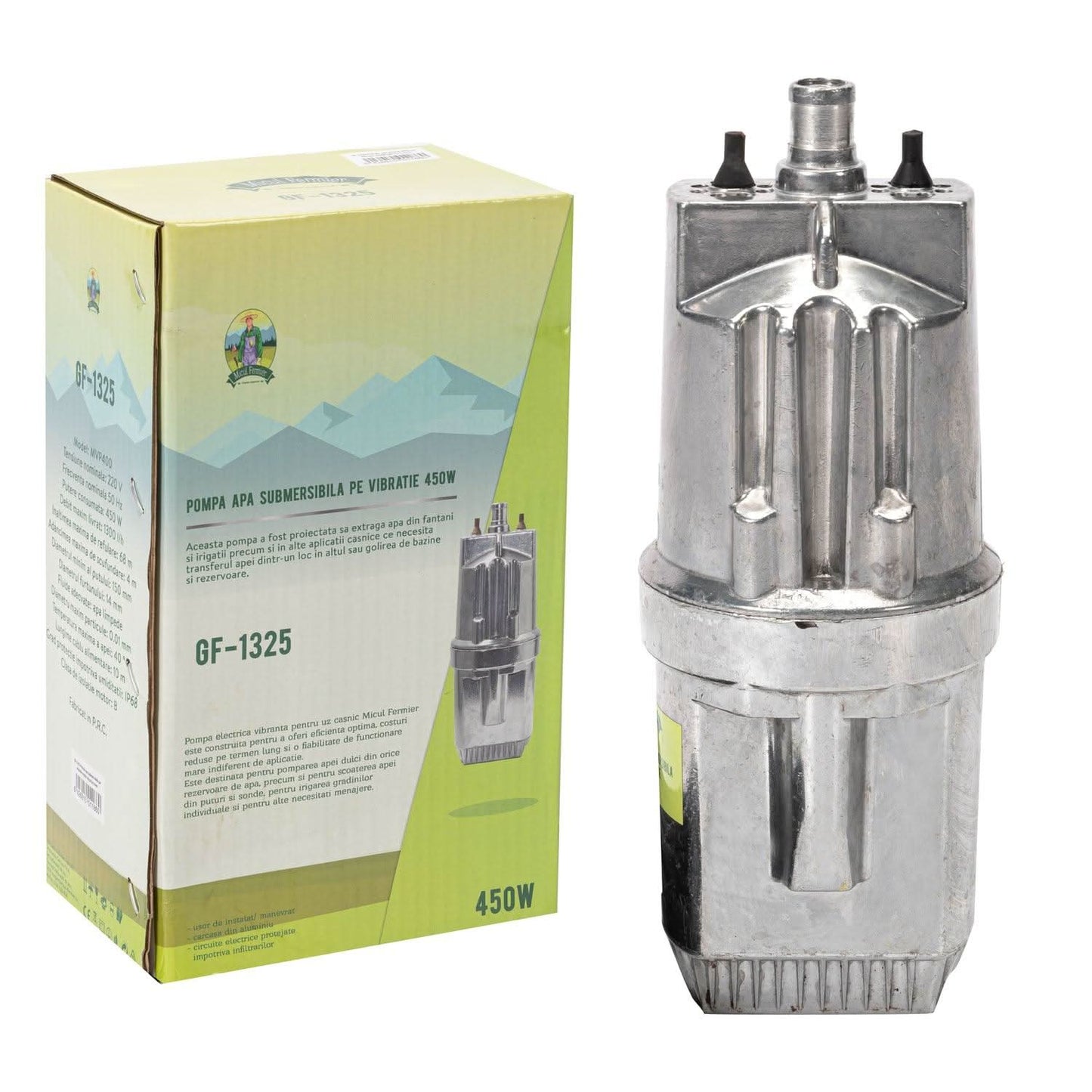 Pompa Submersibila Apa Micul Fermier, Gf-1325 Pe Vibratie 450 W 1300 L/H, 2 Sorburi - ZEP.RO - Ți-e la îndemână!