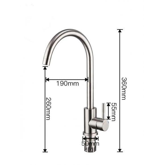 Baterie bucatarie MIXXUS SUS-011 din otel inoxidabil, Monocomanda, Racorduri incluse - ZEP.RO - Ți-e la îndemână!