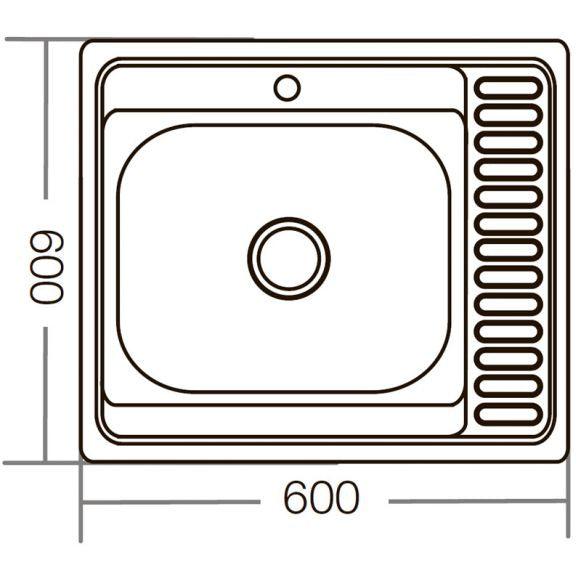Chiuveta bucatarie patrata inox MIXXUS Z6060L-08-180E, Adancime 180 mm + Sifon complet + Clame montare - ZEP.RO - Ți-e la îndemână!