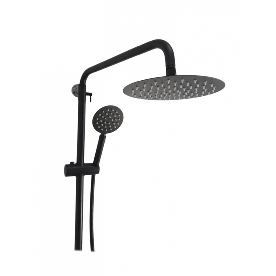 Coloana de dus MIXXUS SUS-003-J BLACK 20 cm + baterie si para, monocomanda, furtun flexibil - ZEP.RO