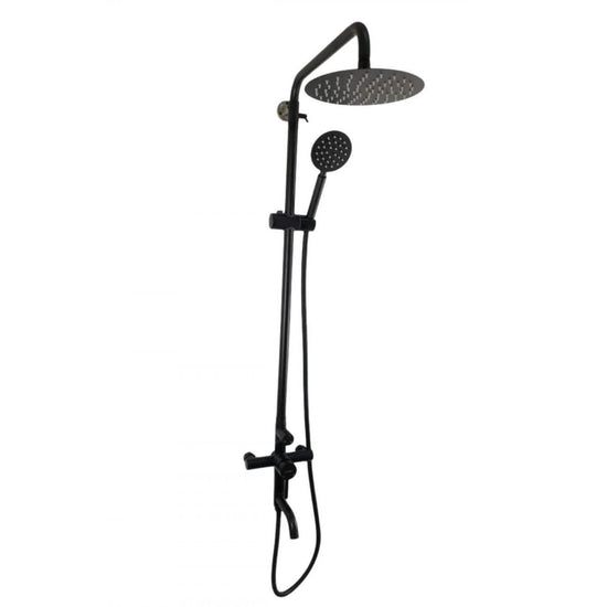 Coloana de dus Mixxus SUS-009-J NEGRU, 120 cm + baterie si para, monocomanda, furtun flexibil - ZEP.RO