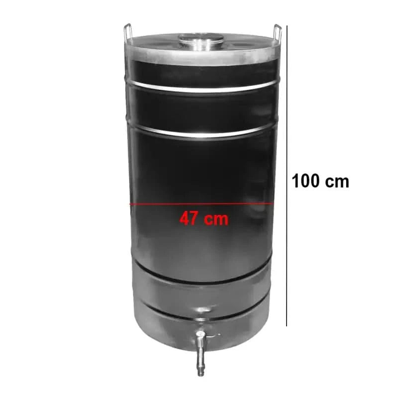 Butoi din inox cu capac, canea si garnitura, capacitate 180L, Tehno Ms #180 - ZEP.RO - Ți-e la îndemână!