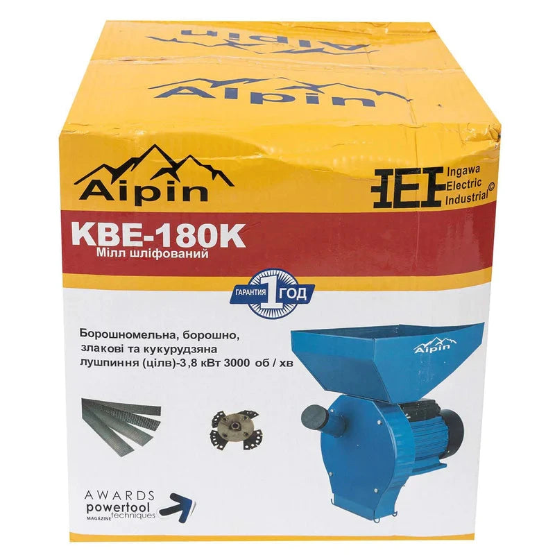 Set Moara cereale, stiuleti si lucerna (3 in 1), Alpin Profi, 3.8KW, 300Kg/Ora, cu ciocanele + cutite tocat - ZEP.RO - Ți-e la îndemână!