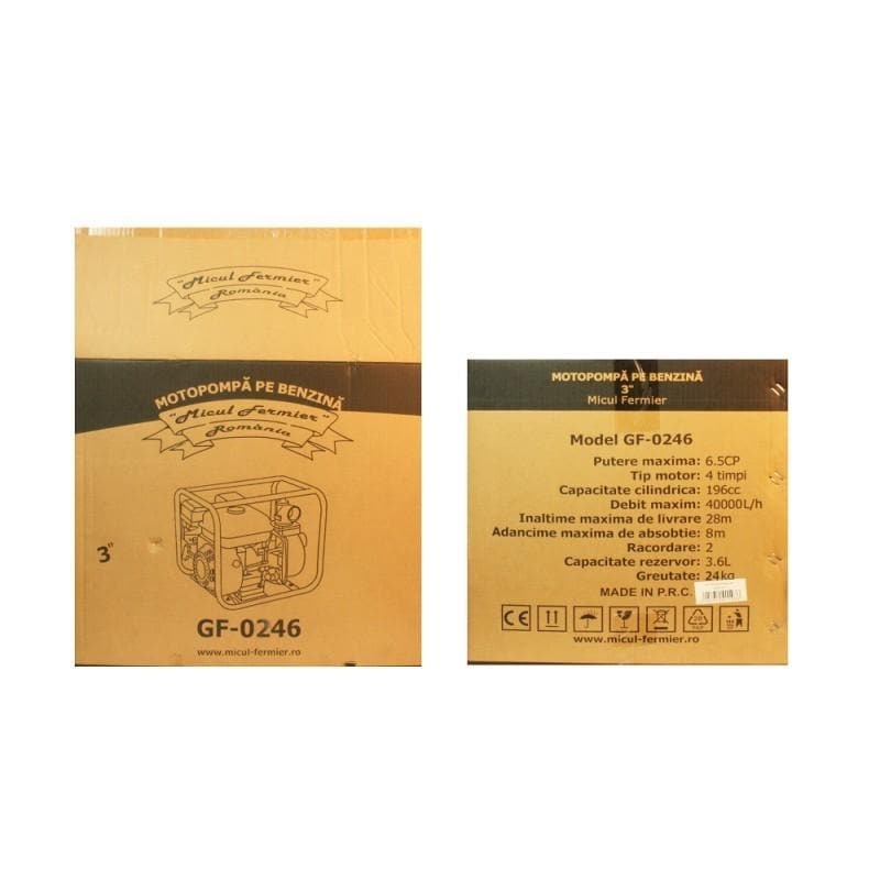 Motopompa pe benzina 4 timpi 3 TOLI Micul Fermier+Furtun PVC 50M - Ro-Unelte
