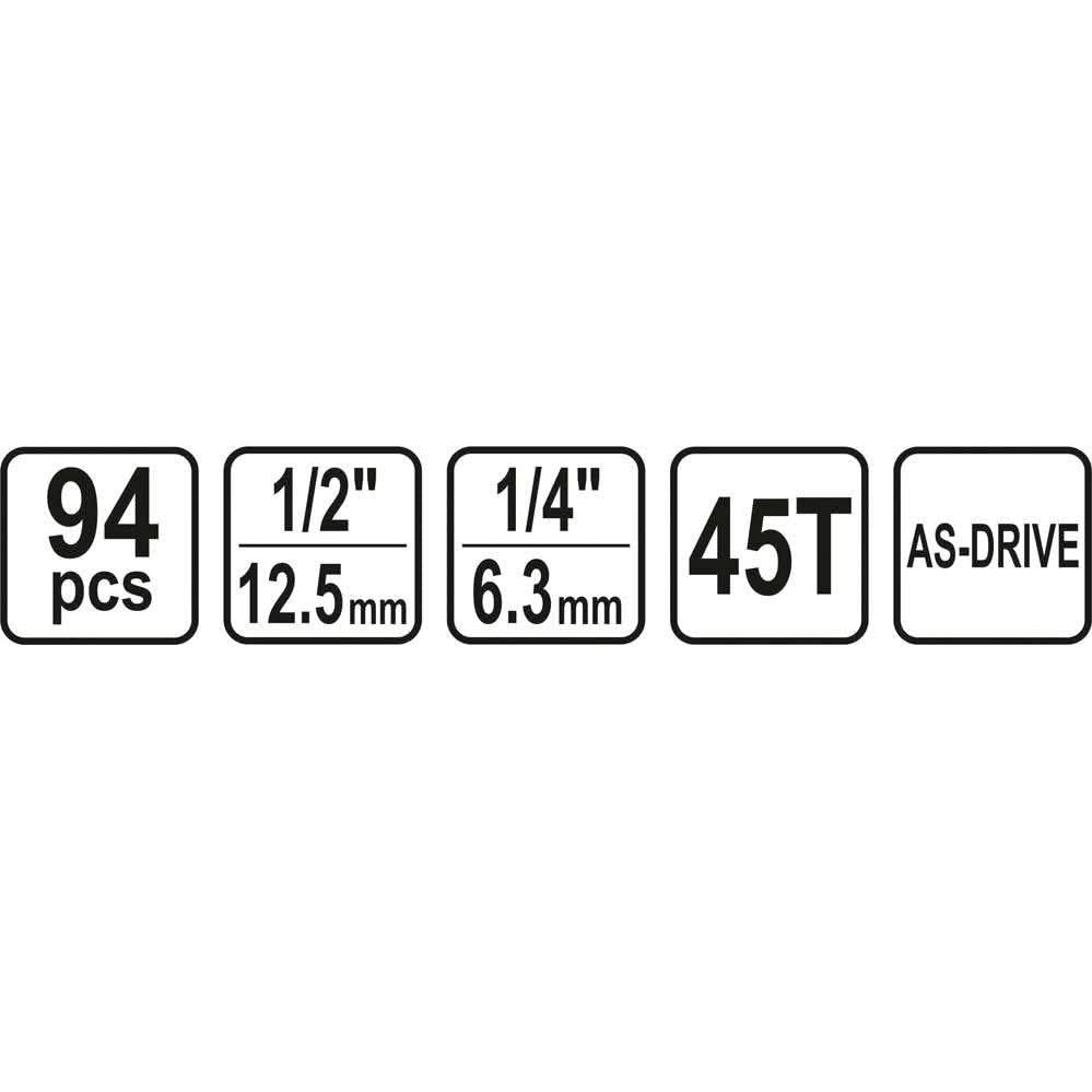 Trusă Tubulare Sthor 58687, 1/2-1/4'', 94 Buc - ZEP.RO - Ți-e la îndemână!