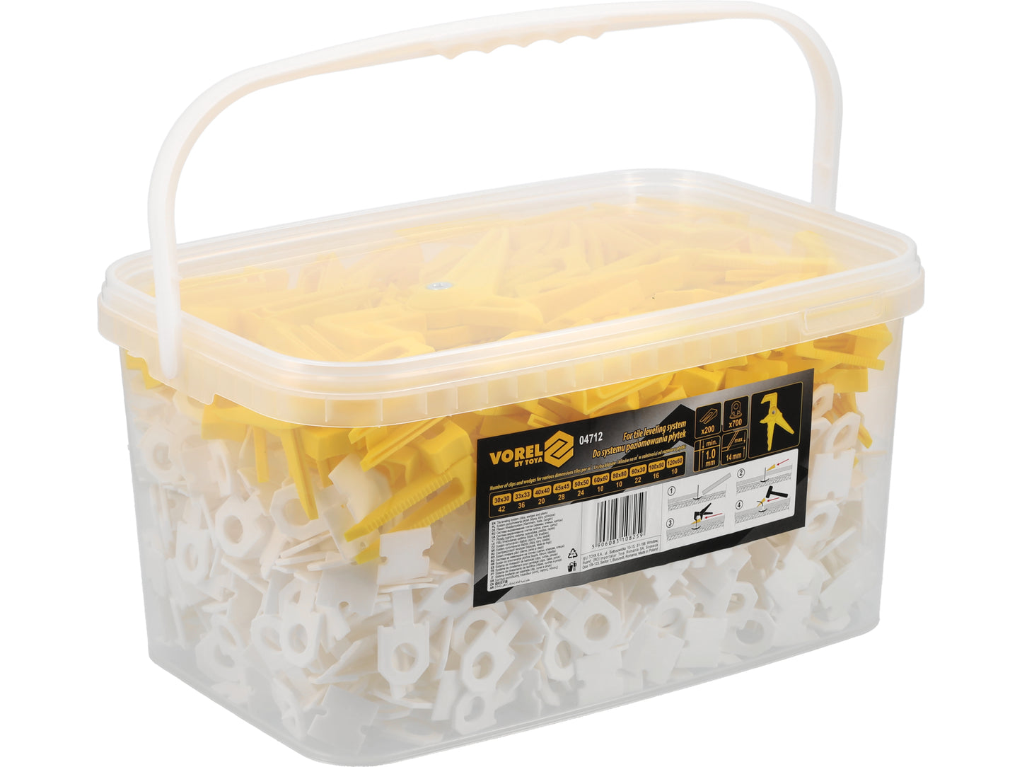 SISTEM NIVELARE PLĂCI 1MM 700 CLIPS + 200 PENE + CLEȘTE