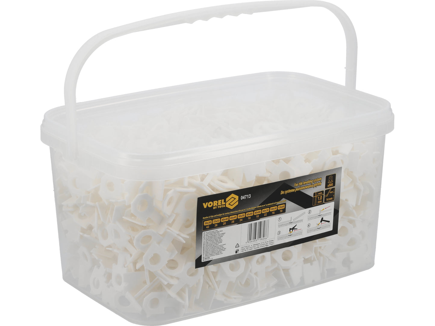 CLIPS 1MM PENTRU SISTEM NIVELARE PLĂCI, 900 BUC