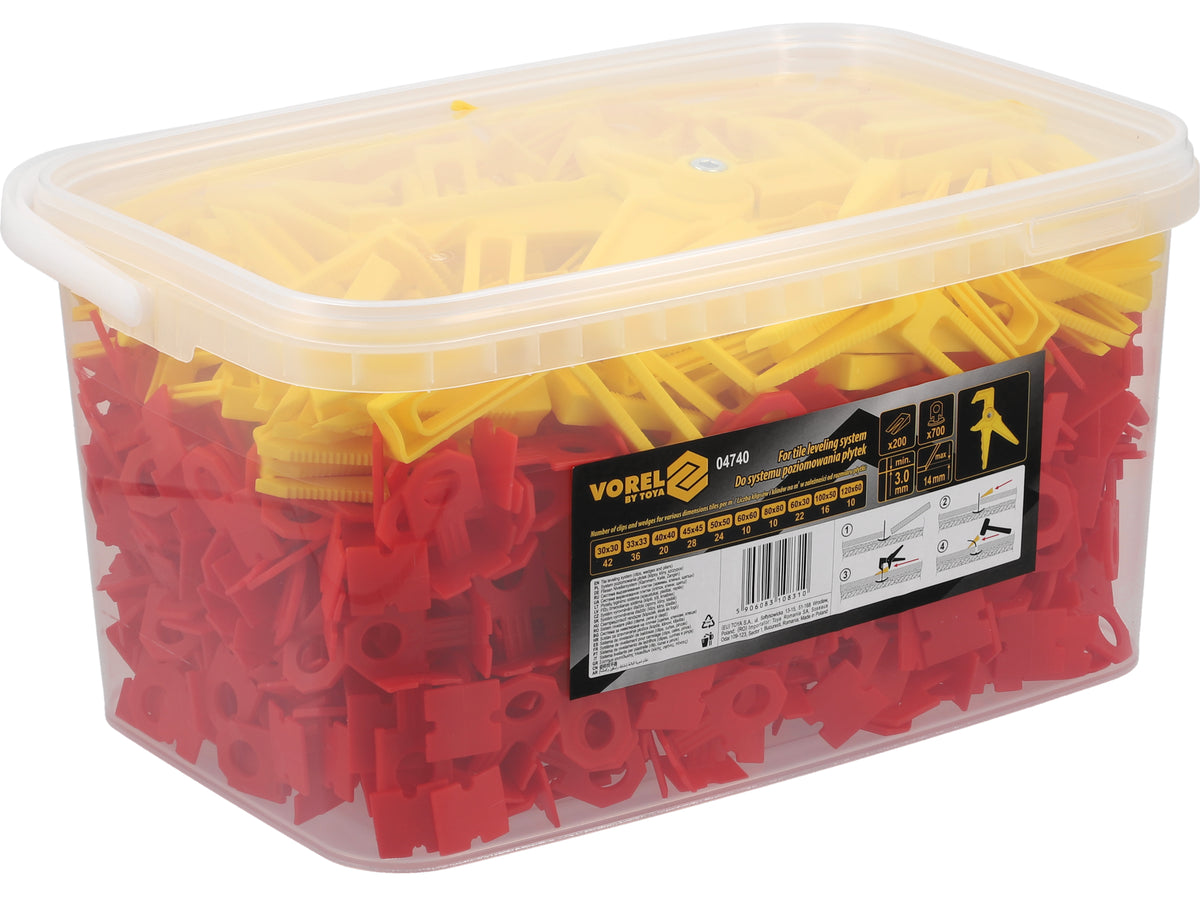 SISTEM NIVELARE PLĂCI 3MM 700 CLIPS + 200 PENE + CLEȘTE