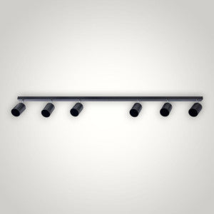 Spot liniar reglabil 6xGU10, 1180 mm, negru