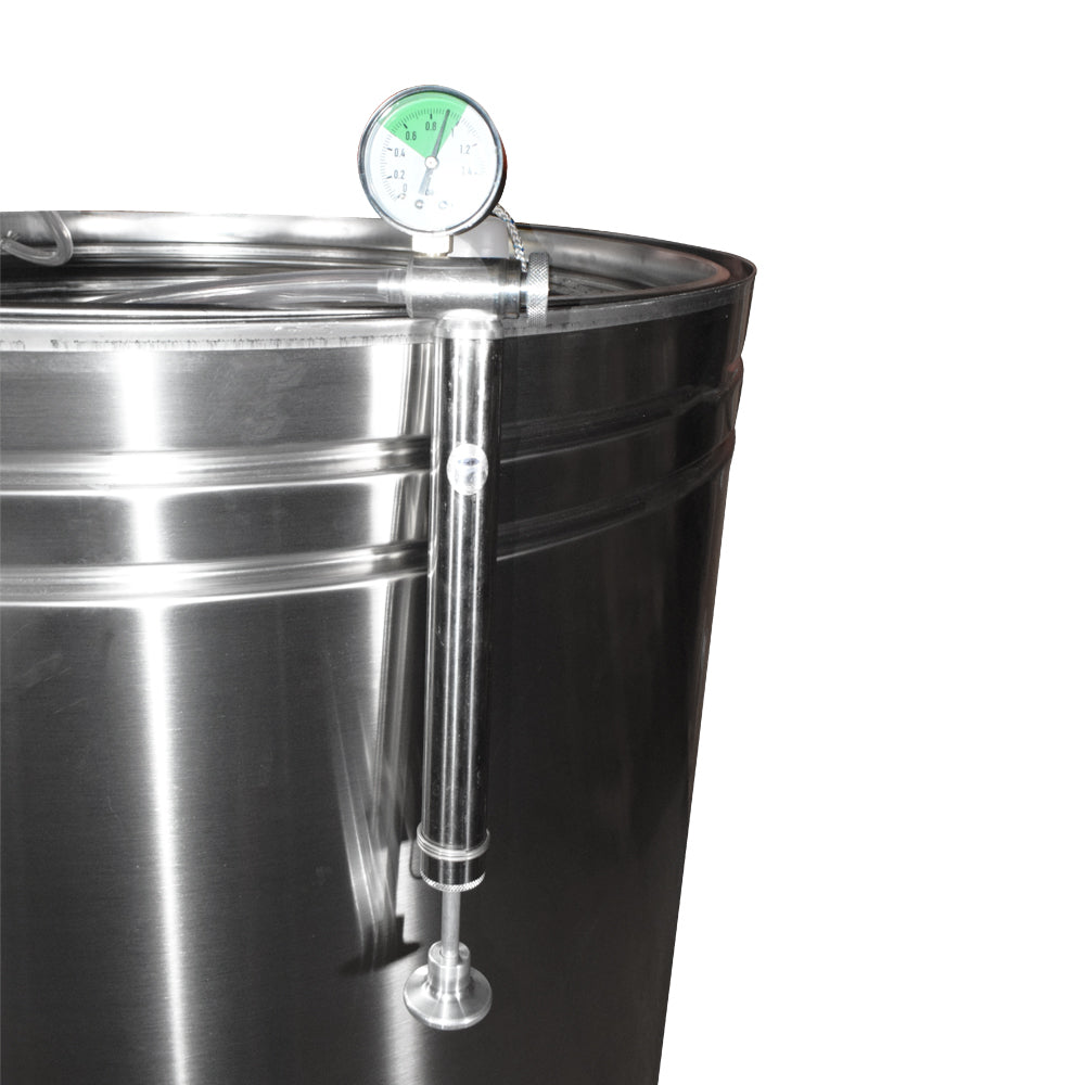 Butoi inox ZEP 185L cu capac flotant, camera silicon alimentar, pompa si robinet inox, AISI 304 Italia