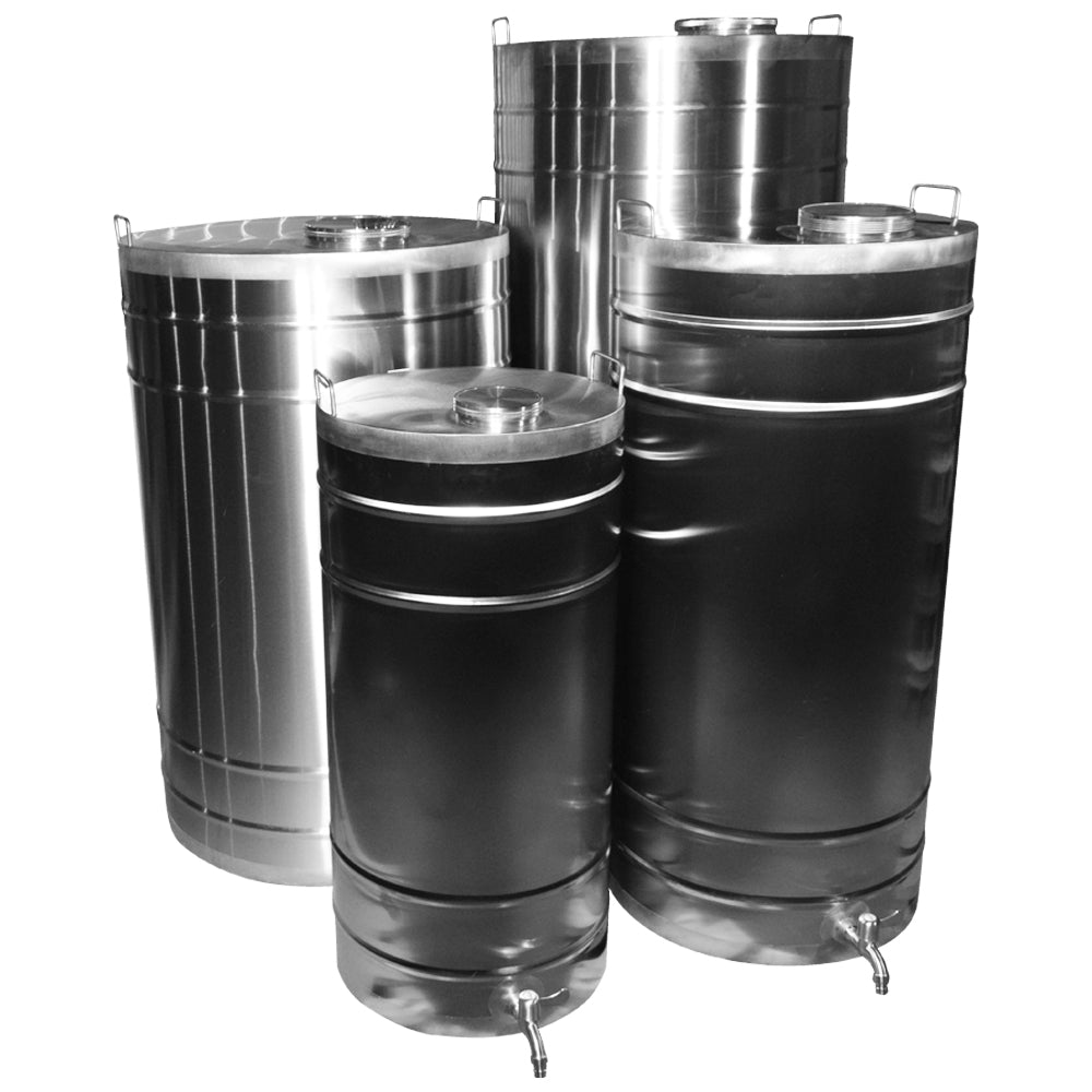 Butoi inox ZEP 350L, AISI 304 Italia, capac cu filet si garnitura, stut 1/2, cadou robinet inox