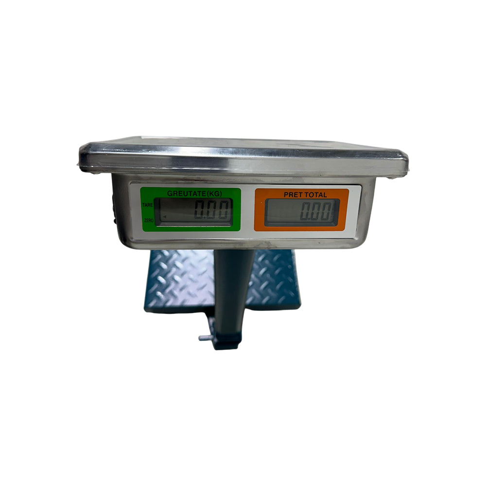 Cantar electronic Brillo 500kg cu brat rabatabil, afisaj LED dublu, platan inox, platforma 45x60cm