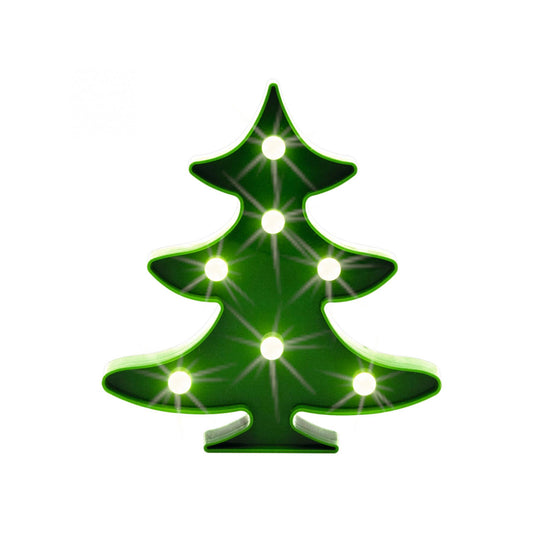 Decor LED Brad din Plastic 20 cm, 7 LED-uri Alb Cald, Lumini Tip Glob, Alimentare 2xAA – PLM 7/T