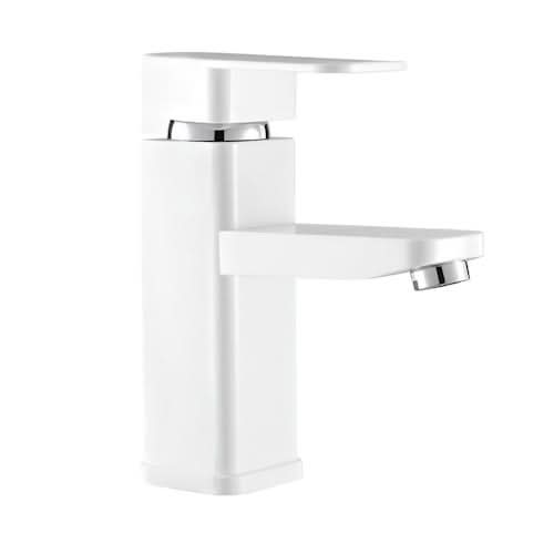 Baterie Baie Plastic Plamix Kub-001, alba, design cubic, pentru lavoar