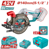 Fierastrau circular TOTAL 42V, 140 mm, 6300 rpm