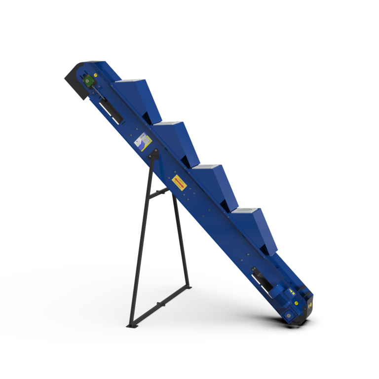 Banda de transportare TL-500, inclinata, motor 0.25 kW, capacitate 500 kg/h