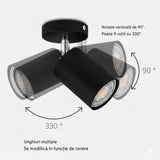Spot liniar reglabil 6xGU10, 1180 mm, negru