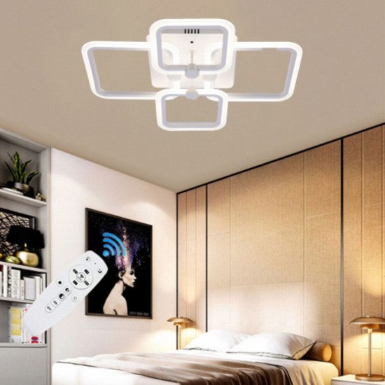 Lustra LED Patrata 80W, 4 Brate, 600x120 mm, 3 Culori, IR