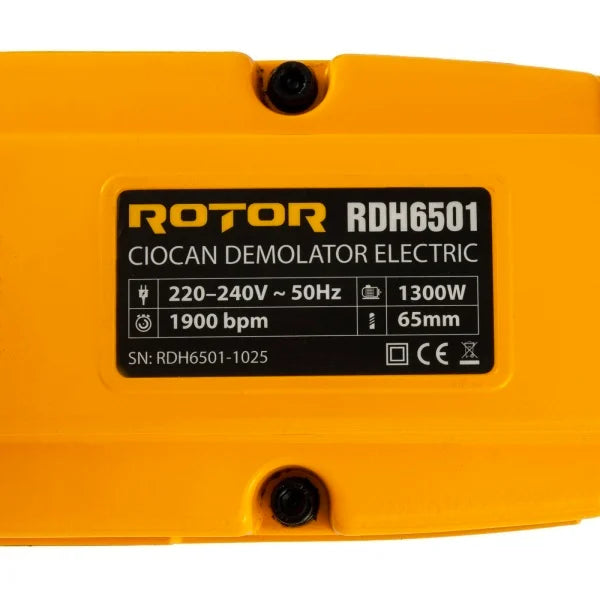 Ciocan demolator ROTOR RDH6501 detaliu sistem prindere HEX 65 mm